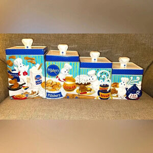 VTG The Pillsbury Doughboy/Danbury Mint 2000 Complete Canister Set Collection
